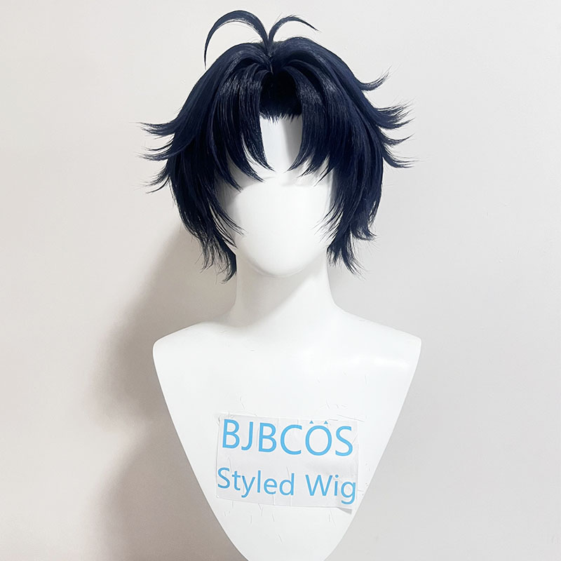 Anime Cosplay Blue Hair - Peruca Estilizada Asaba Harumasa Cosplay ZZZ