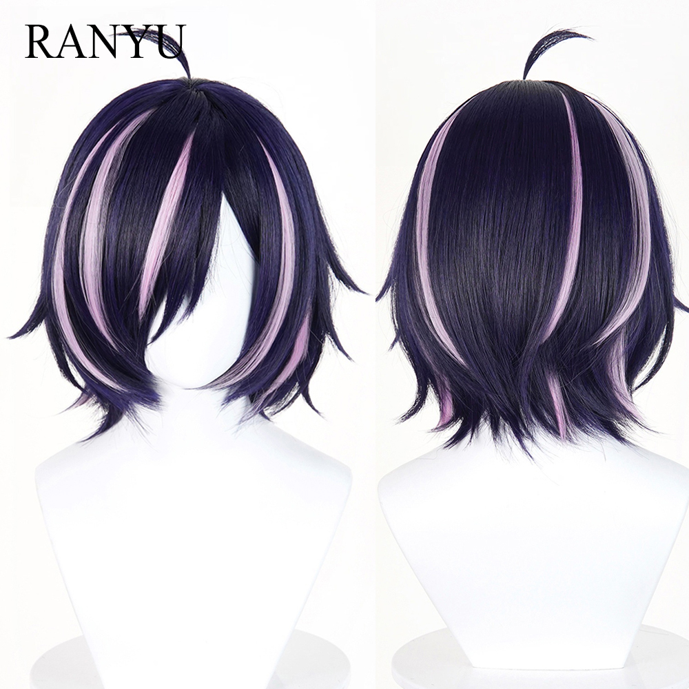 Anime Cosplay Idea - Perucas sintéticas curtas e lisas com
