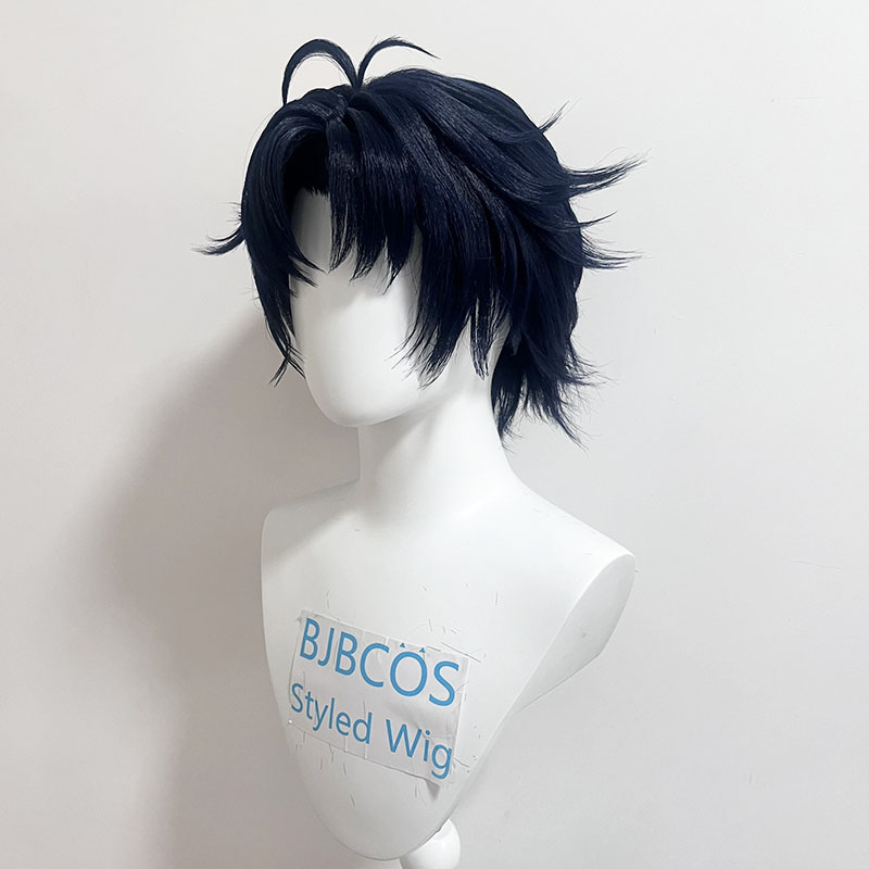 Peruca Estilizada Asaba Haruma - Anime Cosplay Blue Hair avaliação e preço