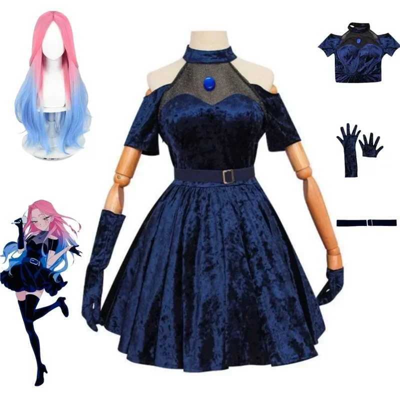 2026 Mizi Fantasia de Cosplay  - Anime Cosplay Blue Hair avaliação e preço