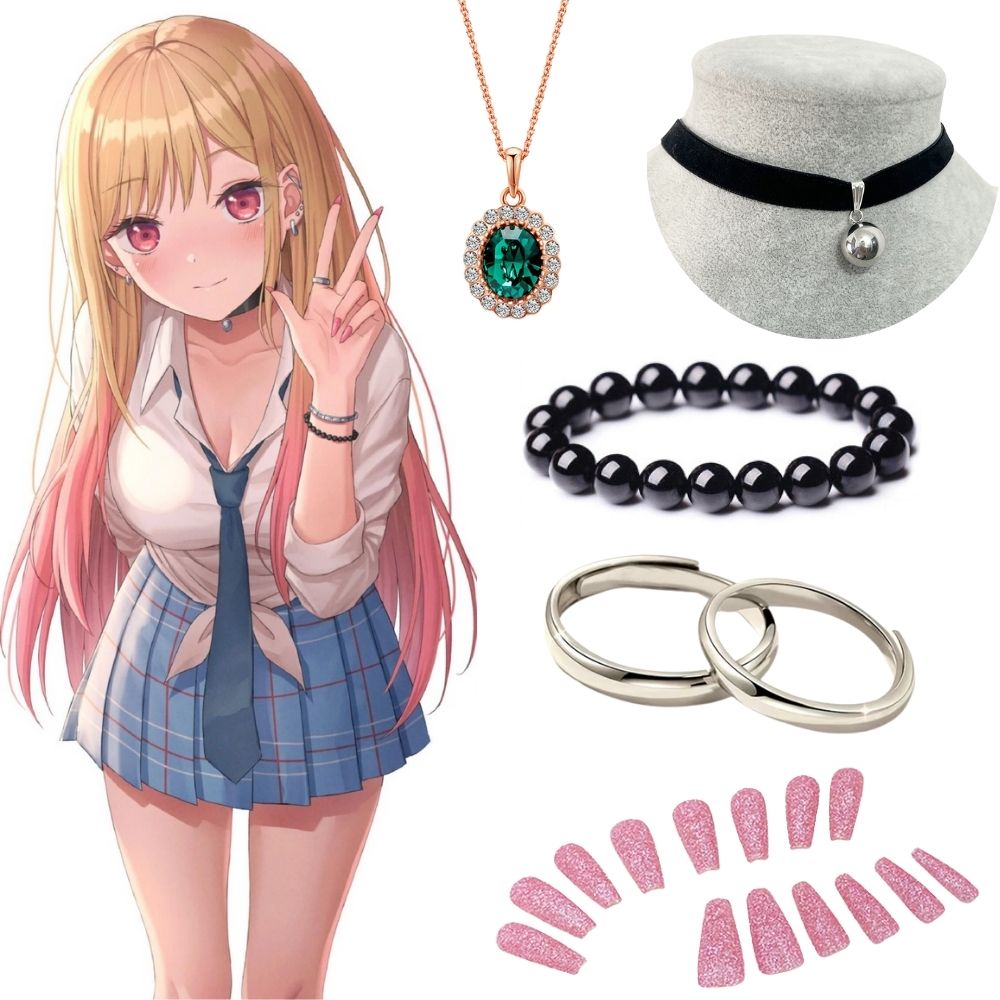 Brincos e Colar Kitagawa Marin - Kitagawa Anime Cosplay avaliação e preço
